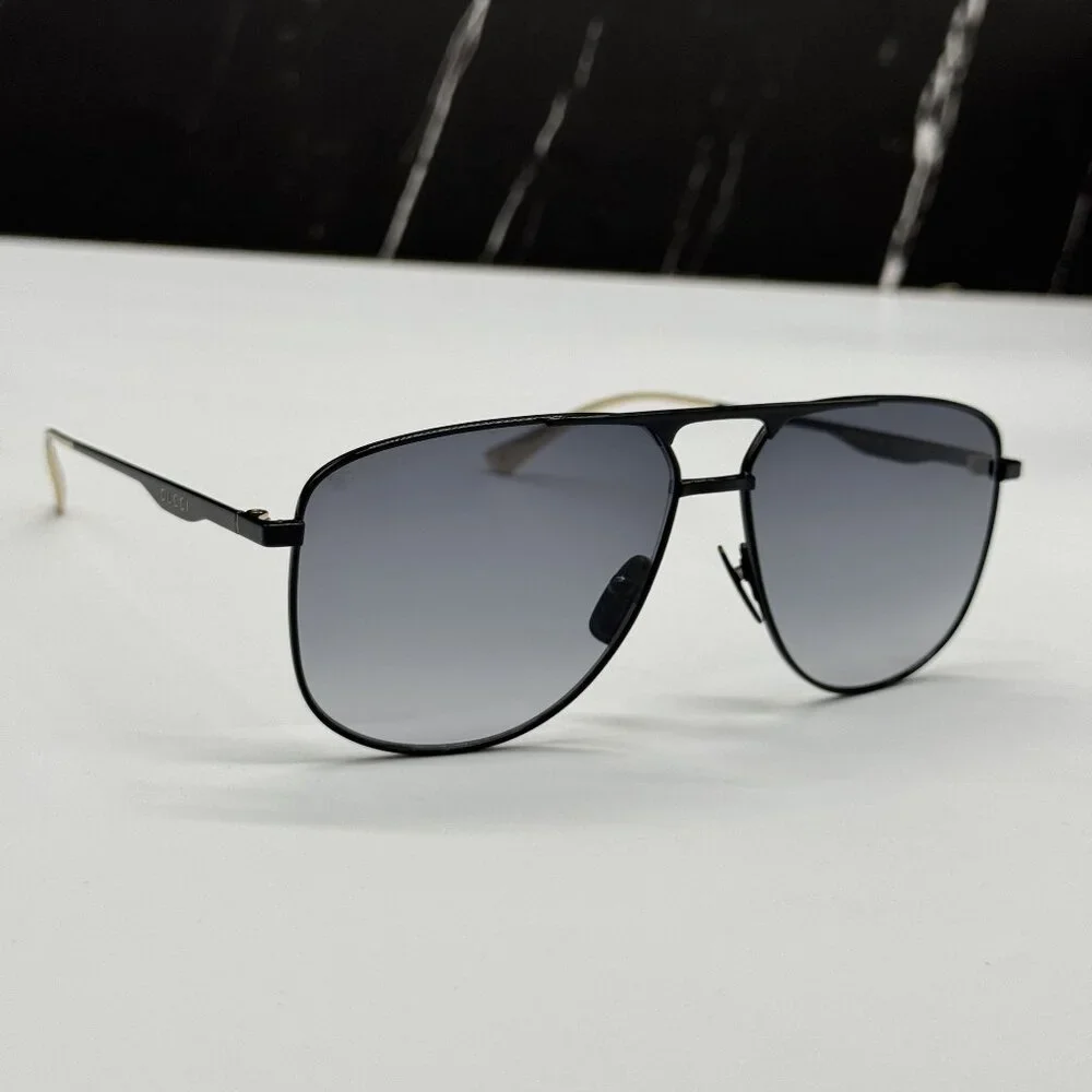 NEW GUCCI GG0336S 002 SUNGLASSES MEN BLACK/GRAY EYEWEAR